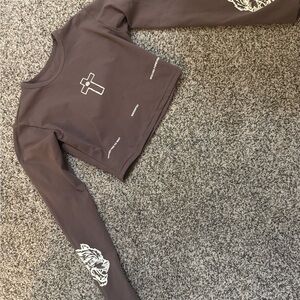 Purple Long Sleeve Crop Top - Darc Sport